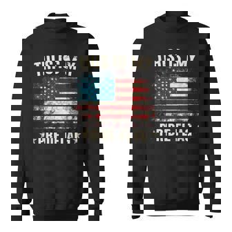 This Is My Pride Flag Usa American 4Th Of July Patriotic Sweatshirt - Thegiftio UK