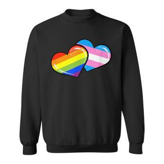 Pride Heart Trans Heart Valentines Day Love Sweatshirt - Thegiftio UK