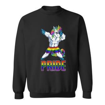 Pride Lgbt Bodybuilding Unicorn Muscle Lesbian Gay Sweatshirt - Monsterry AU