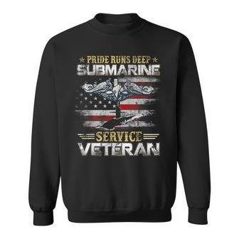 Pride Runs Deep Submarine Service Veteran Flag Patriotic Men Sweatshirt - Monsterry