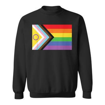 Progressive Pride Flag Intersex Inclusive Lgbtqia Equality Sweatshirt - Monsterry