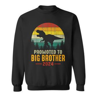 Promoted To Big Brother 2024 Dinosaur Family Matching T-Rex Sweatshirt - Thegiftio UK