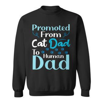 Promoted From Cat Dad To Human Dad Father's Day Sweatshirt - Monsterry