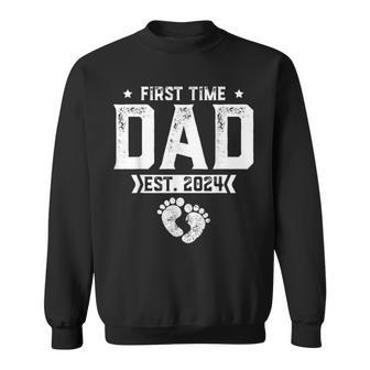Promoted To Dad Est 2024 First Time Dad Father's Day Sweatshirt - Thegiftio