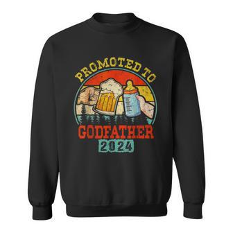 Promoted To Godfather Est 2024 First Time Daddy Father's Day Sweatshirt | Seseable CA