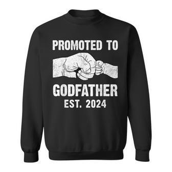 Promoted To Godfather Est 2024 New Godfather Father's Day Sweatshirt - Seseable