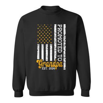 Promoted To Grandpa Est 2024 First Time Grandpa Patriotic Sweatshirt - Monsterry UK