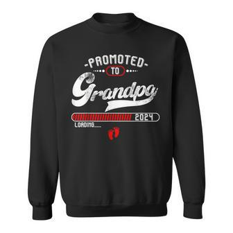 Promoted To Grandpa Est 2024 Loading Pregnancy Announcement Sweatshirt - Monsterry