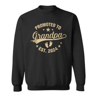 Promoted To Grandpa Est 2024 New Grandpa My 1St Fathers Day Sweatshirt - Thegiftio UK