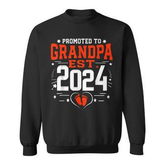 Promoted To Grandpa Est 2024 New Grandpa Father's Day 2024 Sweatshirt - Seseable