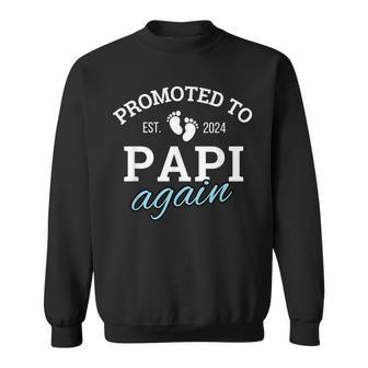 Promoted To Papi Again 2024 2Nd Pregnancy Announcement Daddy Sweatshirt - Monsterry