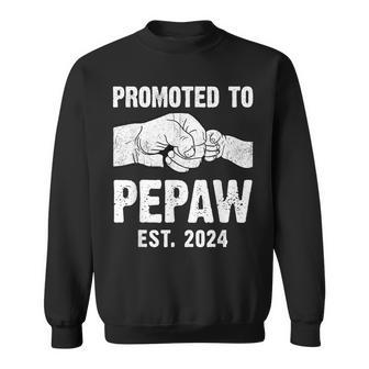 Promoted To Pepaw Est 2024 New Pepaw Father's Day Sweatshirt - Seseable