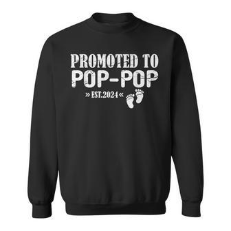 Promoted To Pop-Pop Est 2024 New Pop-Pop Sweatshirt | Mazezy