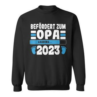 Promotes To Grandpa 2023 Loading Pregnancy Announcement Sweatshirt - Monsterry UK