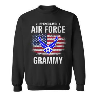 Proud Air Force Grammy With American Flag For Veteran Sweatshirt - Monsterry DE