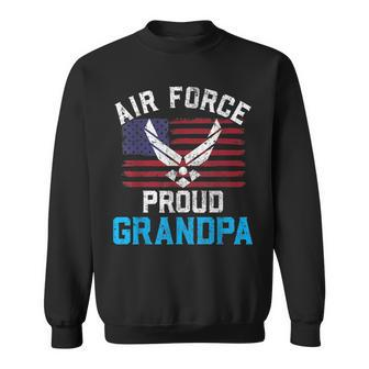 Proud Air Force Grandpa American Flag Veteran Sweatshirt - Monsterry
