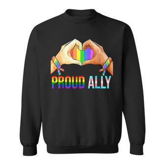 Proud Ally Pride Lgbt Transgender Flag Heart Gay Lesbian Sweatshirt - Monsterry