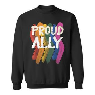 Proud Ally Pride Month Lgbtq Flag Lesbian Gay Allies Sweatshirt - Thegiftio UK