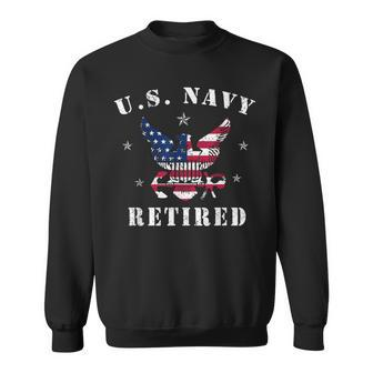Proud American Retired Us Navy Veteran Memorial Sweatshirt - Monsterry
