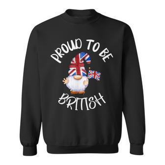Proud To Be British Union Jack Gnome England Great Britain Sweatshirt - Thegiftio UK