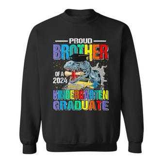 Proud Brother Of A 2024 Kindergarten Graduate Dinosaur Sweatshirt - Seseable