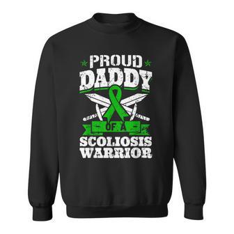 Proud Daddy Of A Scoliosis Warrior Awareness Ribbon Advocate Sweatshirt - Monsterry UK