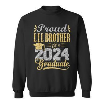Proud Lil Brother Of A 2024 Graduate Graduation Senior 2024 Sweatshirt - Thegiftio UK