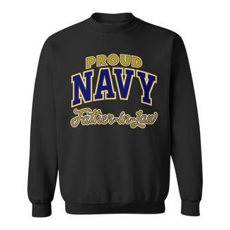 Proud Navy Fatherinlaw For Men Sweatshirt - Monsterry