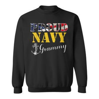 Proud Navy Grammy With American Flag For Veteran Day Sweatshirt - Monsterry UK