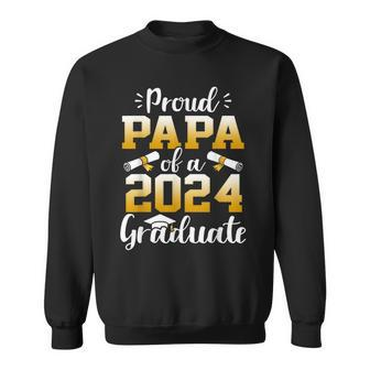 Proud Papa Of A Class Of 2024 Graduate Senior Graduation Sweatshirt - Thegiftio UK