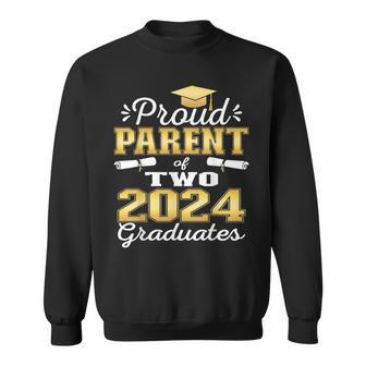 Proud Parent Of Two 2024 Graduate Class 2024 Graduation Sweatshirt | Mazezy UK