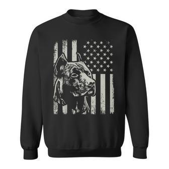 Proud Patriotic Pit Bull Owner Lover American Flag Sweatshirt - Monsterry UK