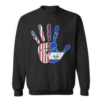 Proud Salvadorian Handprint Flag Usa El Salvador Sweatshirt - Monsterry DE