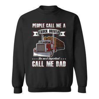 Proud Trucker Dad Truck Driver For Father's Day Sweatshirt - Monsterry DE