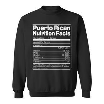Puerto Rican Nutrition Facts For Puerto Rican Sweatshirt - Monsterry CA