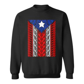Puerto Rican Tribal Flag Modern Boricua Puerto Rico Sweatshirt - Monsterry UK