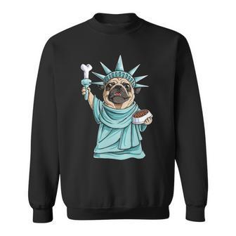 Pug Statue Of Liberty 4Th Of July Dog Lover Sweatshirt | Mazezy DE