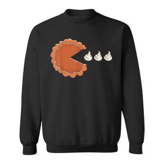 Pumpkin Pie Eating Whipped Cream Thanksgiving Sweatshirt - Monsterry