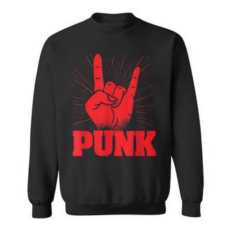 Punk Mohawk Punk Rocker Punker Black Sweatshirt - Seseable