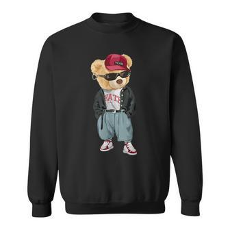 Punk Rocker Rapper Popster Punker Teddy Bear Rap Hip Hop Sweatshirt - Monsterry CA