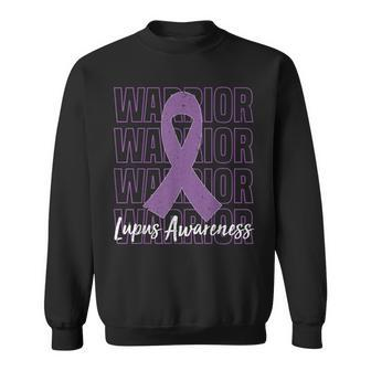 Purple Ribbon Lupus Warrior Lupus Fighter Lupus Awareness Sweatshirt | Mazezy