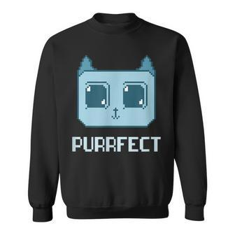 Purrfect Blue The Virtual Pet Cat Meow Pixel Art Sweatshirt - Monsterry DE
