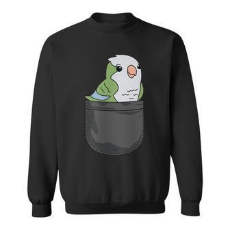 Quaker Parrot Monk Parakeet In Pocket Bird Lover Sweatshirt - Monsterry UK
