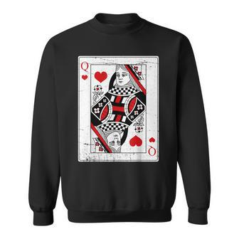 Queen Of Hearts Valentines Day Cool V-Day Couple Matching Sweatshirt - Seseable