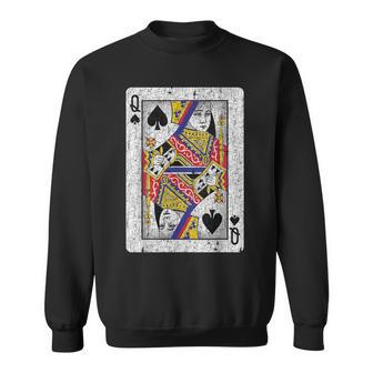 Queen Of Spades Card Poker Bridge Player Costume Sweatshirt - Monsterry DE