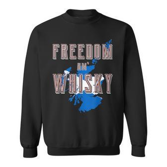 Rabbie Burns Quote Freedom Whisky Scottish Colors Map Flag Sweatshirt - Monsterry
