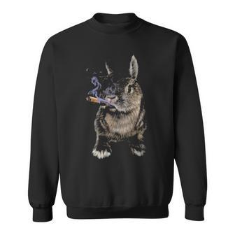 Rabbit Puffing Cigar Smoke Bad Bunny Sweatshirt | Mazezy