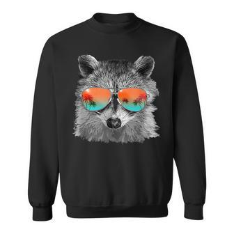 Raccoon With Sunglasses Raccoon Face Sweatshirt - Monsterry AU