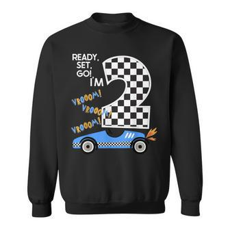 Race Car 2Nd Birthday Party Racing Car Driver 2 Birthday Boy Sweatshirt - Monsterry CA