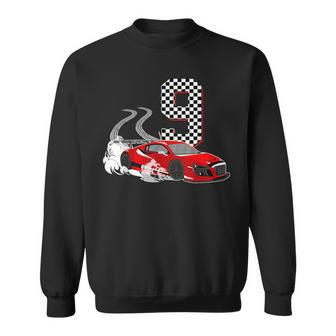 Race Car 9 Years Old Racing Car 9Th Birthday Racecar Boys Sweatshirt - Monsterry CA